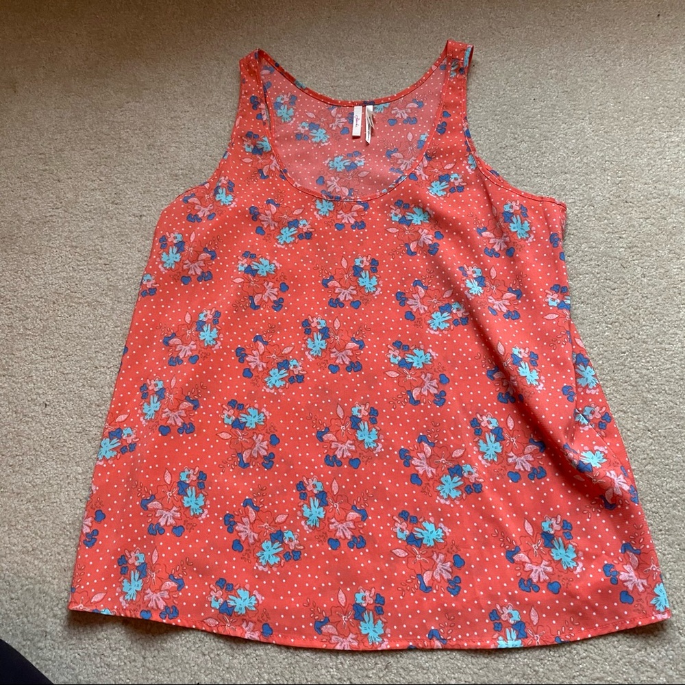 Frenchi coral floral racerback